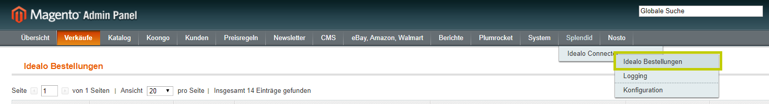 idealo Connector – Magento 1: idealo Bestellungen